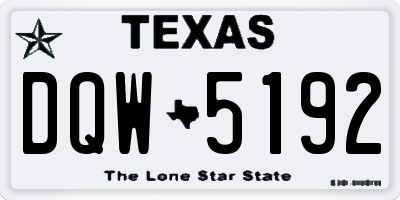 TX license plate DQW5192