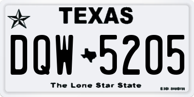 TX license plate DQW5205