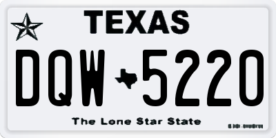 TX license plate DQW5220