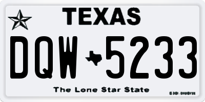 TX license plate DQW5233