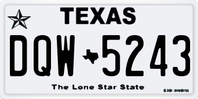 TX license plate DQW5243