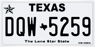 TX license plate DQW5259