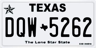 TX license plate DQW5262