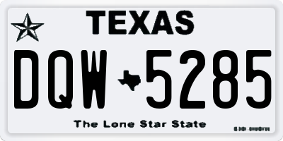 TX license plate DQW5285