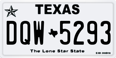 TX license plate DQW5293