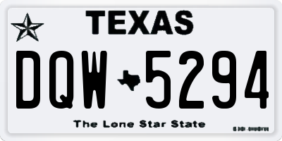 TX license plate DQW5294