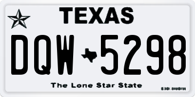 TX license plate DQW5298