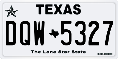 TX license plate DQW5327