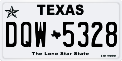 TX license plate DQW5328