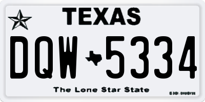 TX license plate DQW5334