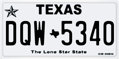 TX license plate DQW5340