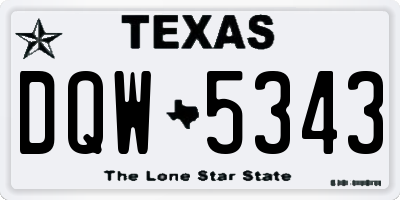 TX license plate DQW5343