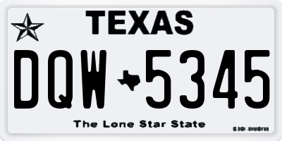 TX license plate DQW5345