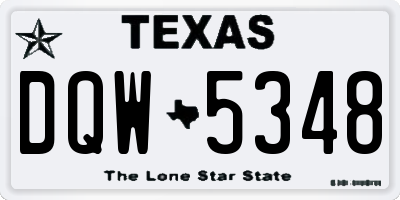 TX license plate DQW5348