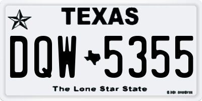 TX license plate DQW5355
