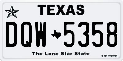 TX license plate DQW5358