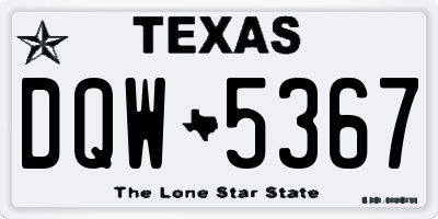 TX license plate DQW5367
