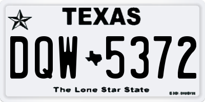 TX license plate DQW5372