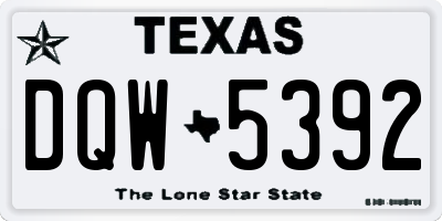 TX license plate DQW5392
