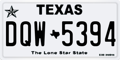 TX license plate DQW5394