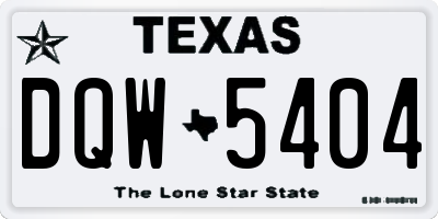 TX license plate DQW5404