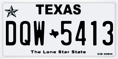 TX license plate DQW5413