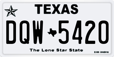 TX license plate DQW5420