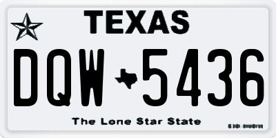 TX license plate DQW5436