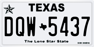 TX license plate DQW5437