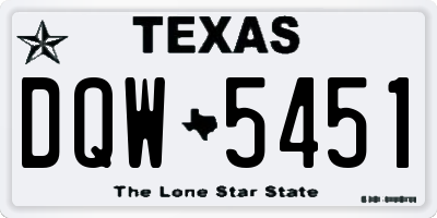TX license plate DQW5451