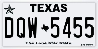 TX license plate DQW5455