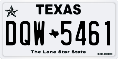 TX license plate DQW5461