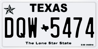 TX license plate DQW5474