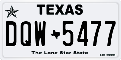 TX license plate DQW5477