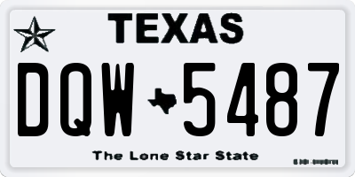 TX license plate DQW5487