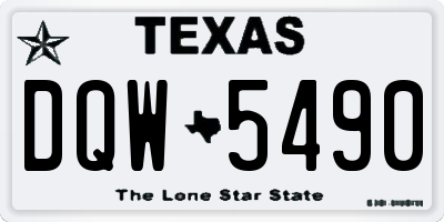 TX license plate DQW5490