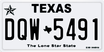 TX license plate DQW5491