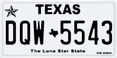 TX license plate DQW5543