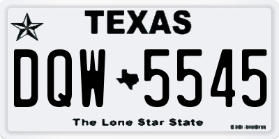 TX license plate DQW5545