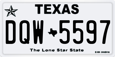 TX license plate DQW5597