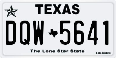 TX license plate DQW5641
