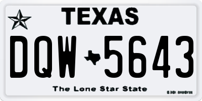 TX license plate DQW5643