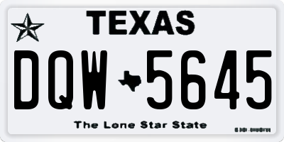 TX license plate DQW5645