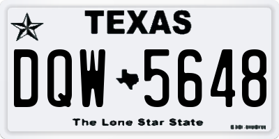 TX license plate DQW5648