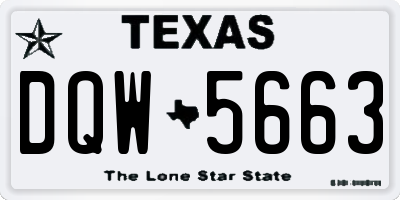 TX license plate DQW5663