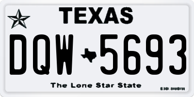TX license plate DQW5693