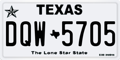 TX license plate DQW5705