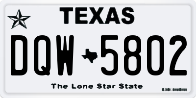 TX license plate DQW5802