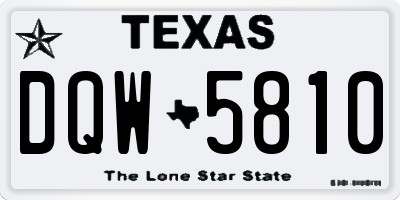 TX license plate DQW5810