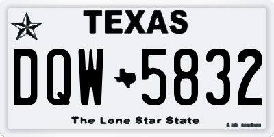 TX license plate DQW5832